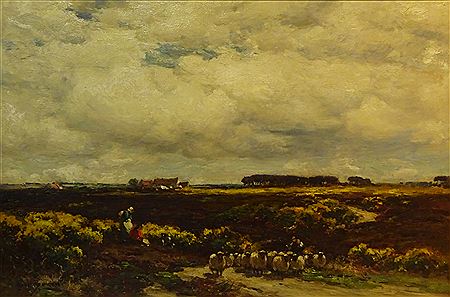 Owen Bowen : Sheep and Figures on the Moors above Whitby