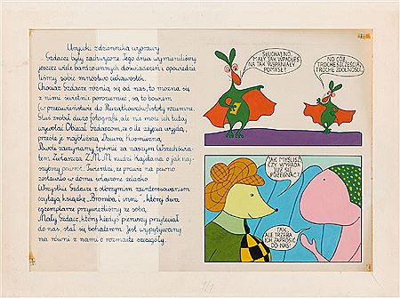 Grazyna Dluzniewska : 'Trzynaste piórko Eufemii', plansza komiksowa nr 36, 1977 r.