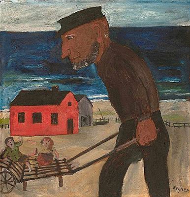 Erich Wegner : Man with wheelbarrow