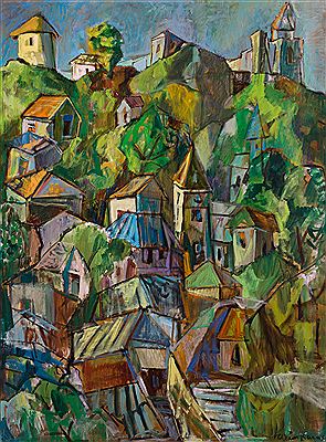 Will Barnett : Houses on a Cliffside