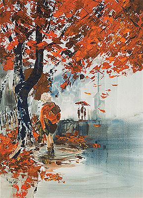 John Castle : Autumn Street Scene