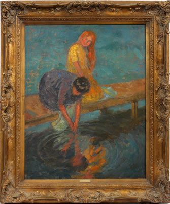 Roy Gamble : WOMEN AND GIRL ON DOCK