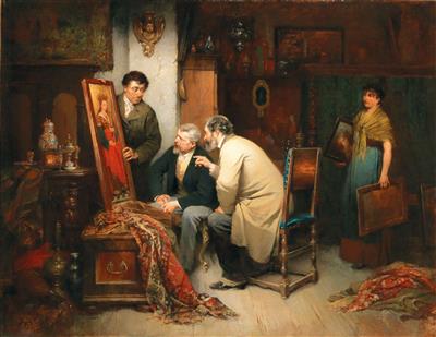 Adolf Luben : Franz von Defregger and Anton Seitz at an antique dealer’s shop