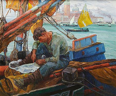 Pieretto Bianco Bortoluzzi : Mending the Sails 1926