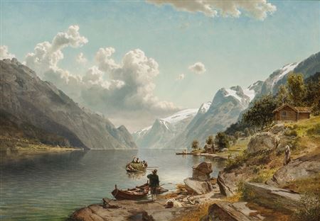 Johan Fredrik Eckersberg : Folk life in Sørfjorden, Hardanger