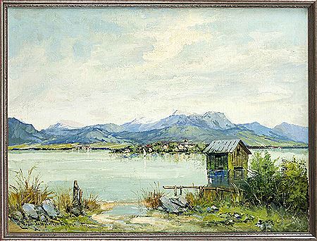 Karl Gross-Sattelmeier : View of Frauenchiemsee