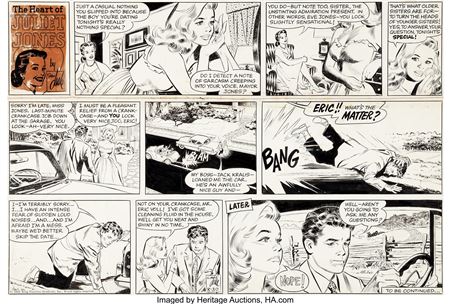 Stan Drake : Stan Drake Heart of Juliet Jones Sunday Comic Strip Original Art dated 8-30-59 (King Features Syndicate, 1959)