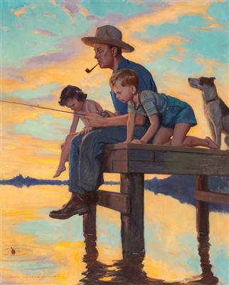 John Howitt : Fishing Time calendar illustration