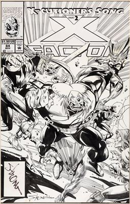 Larry Stroman : Larry Stroman and Al Milgrom X-Factor #84 Cover X-Force Original Art (Marvel, 1992)