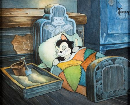 Toby Bluth : Pinocchio Figaro Illustration by Toby Bluth (Walt Disney, 2009)