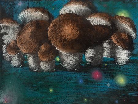 Elmer Ginzel Plummer : Fantasia Nutcracker Suite Mushrooms Concept Painting (Walt Disney, 1940)