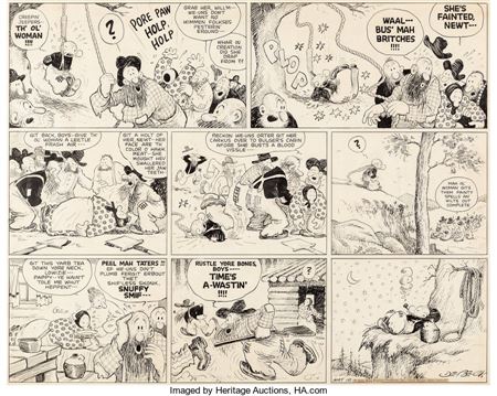 William De Beck : Billy DeBeck Barney Google and Snuffy Smith Sunday Comic Strip Original Art dated 5-10-36 (King Features Syndicate, 1936)