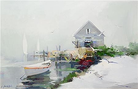 Charles C Gruppe : Nets Drying, Menemsha