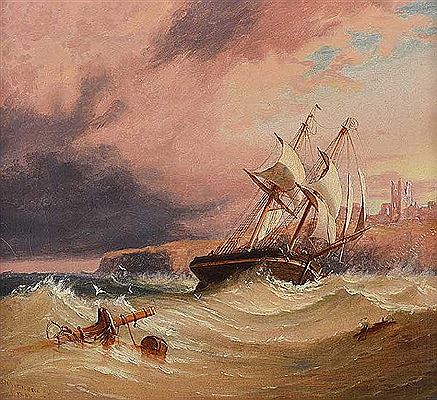 Stuart Henry Bell : A LEE SHORE ON A STORMY NIGHT