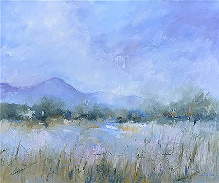 Sandra Maze : THE MOURNE MOUNTAINS FROM THE RIVER QUOILE