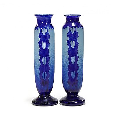 Charles Schneider : Pair of Tall Art Vases