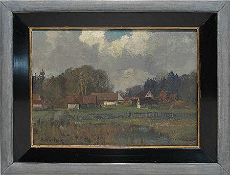 Max Hartwig : Landscape with farm (in Aubing)