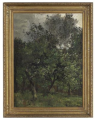 Léon Germain Pelouse : 'Wooded Landscape'