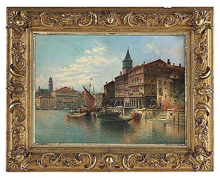 Lewis Edward Herzog : 'Venetian Canal Scene'