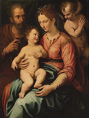 Girolamo Siciolante da Sermoneta : SACRA FAMIGLIA CON SAN GIOVANNINO