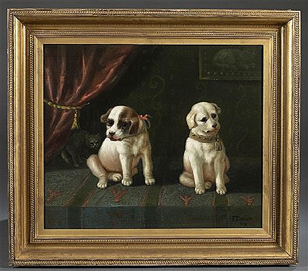 Ferdinand Danton Jr : Puppies. 1904