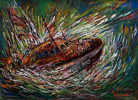 Andrew Vicari : Lifeboat RNLI 1627 travelling at speed