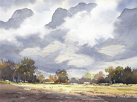 Douglas Treasure : Stormy Farm Landscape