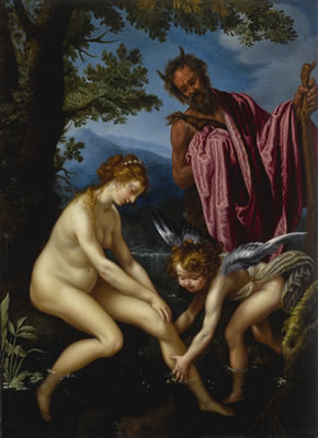 Giovanni (Bilivertli) Bilivert : VENUS, CUPID AND PAN