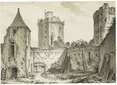 Johann Georg Wille : VIEW OF PART OF THE CHÂTEAU DE BLANDY