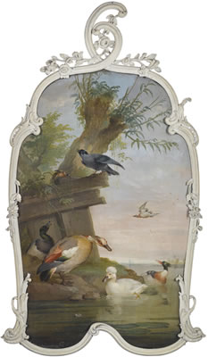 Aert (Aart) Schouman : DUCKS AND OTHER BIRDS BY A WATER BANK