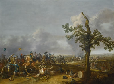 Jan Asselyn : THE BATTLE OF LÜTZEN, 1632, WITH KING GUSTAV ADOLF II OF SWEDEN