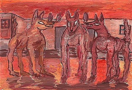 David Nthubu Koloane : Three Street Dogs