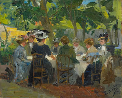 Gaston Jules Louis Durel : Frühstück im Garten